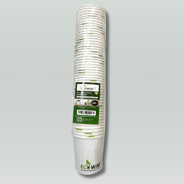 Eco Wise Cups Single Wall White 7Oz 50Pcs