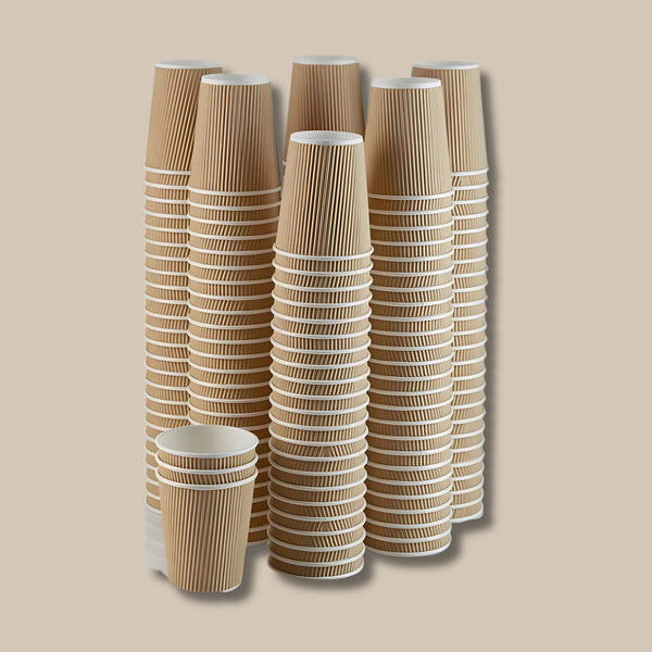 Eco Wise Paper Cups Ripple Brown 4Oz 25Pcs