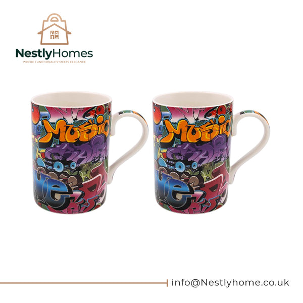 Graffiti Mugs Set of 2
