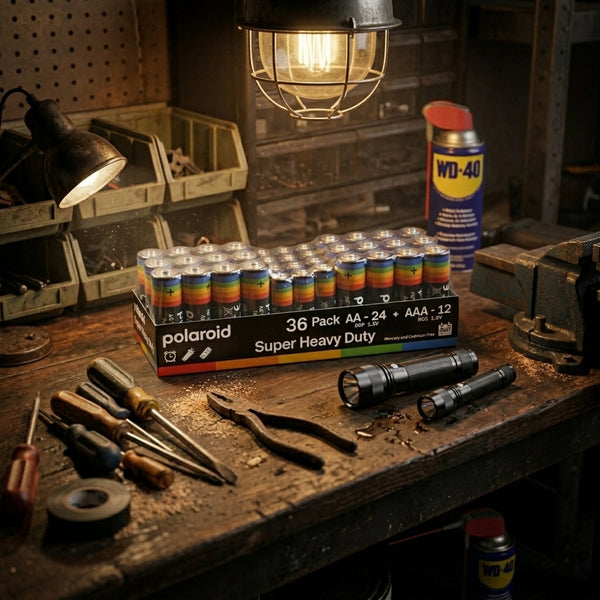 Polaroid Super Heavy Duty Batteries 36 Pack - Mega Pack