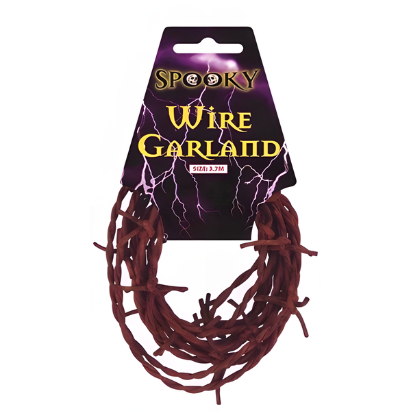 HALLOWEEN GARLAND BARBED WIRE 3.7M