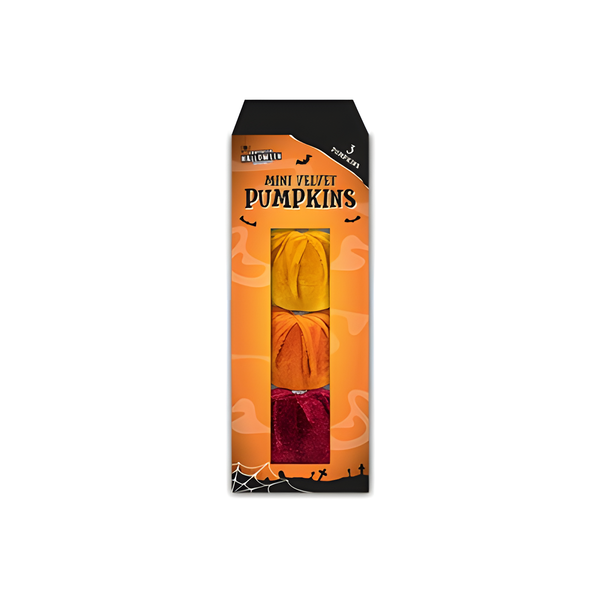 HALLOWEEN MINI VELEVET PUMPKIN DECORATIONS