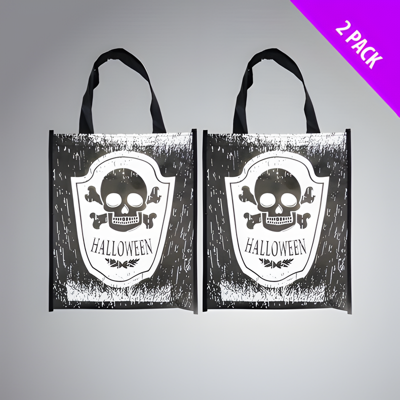 HALLOWEEN SKULL TOTE BAG 2 PACK