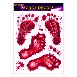 HALLOWEEN STICKERS BLOOD FEET WINDOW