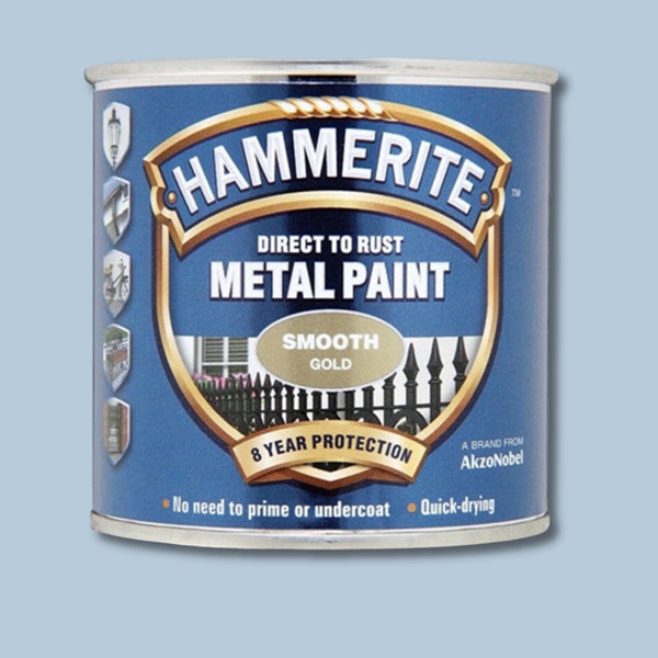 Hammerite Metal Paint Smooth Gold 250Ml