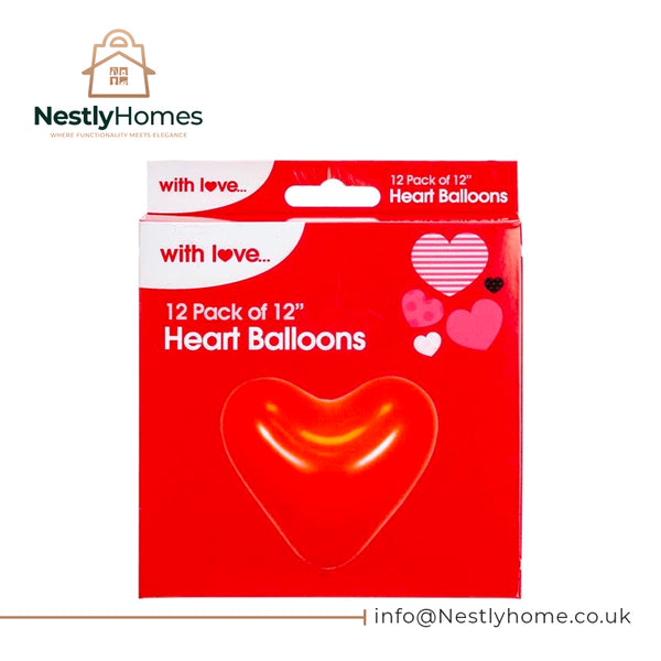 HEART BALLOON RED 12 INCHES 12 PIECES