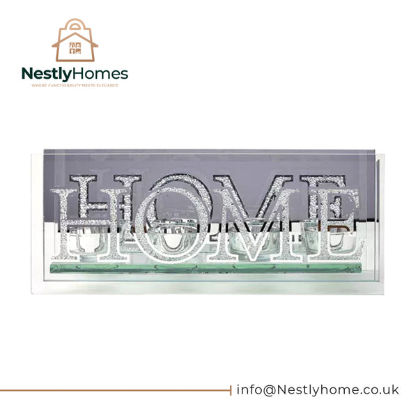 Heista Mirror and Crystal Tea Light Holder Set Home