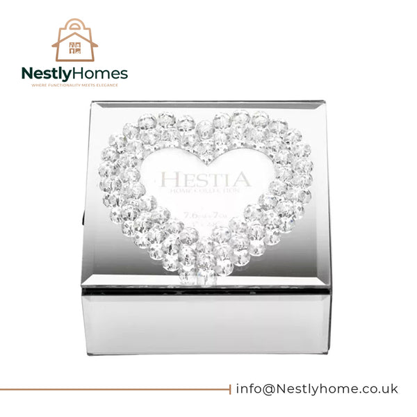 Heista Mirror Glass Heart Shaped Jewellery Box