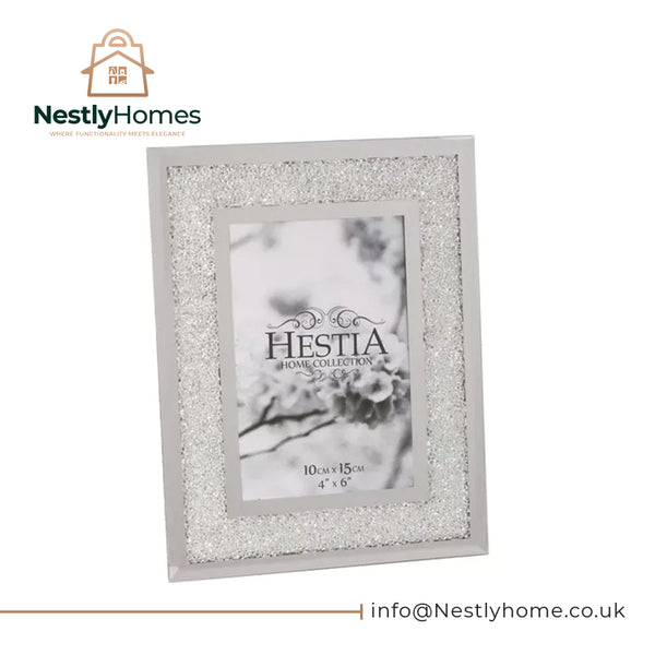 Heista Photo Frame Crystal Edge with Silver Border 4x6