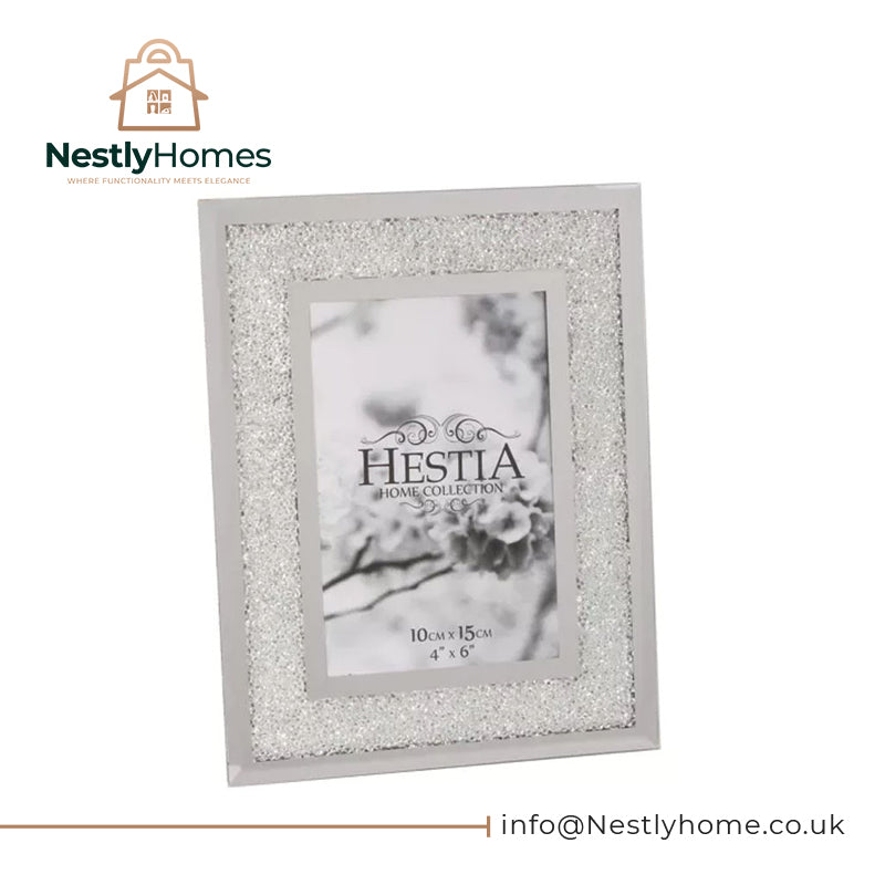 Heista Photo Frame Crystal Edge with Silver Border 4x6