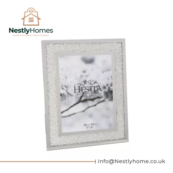 Heista Photo Frame Crystal Edge with Silver Border 6x8