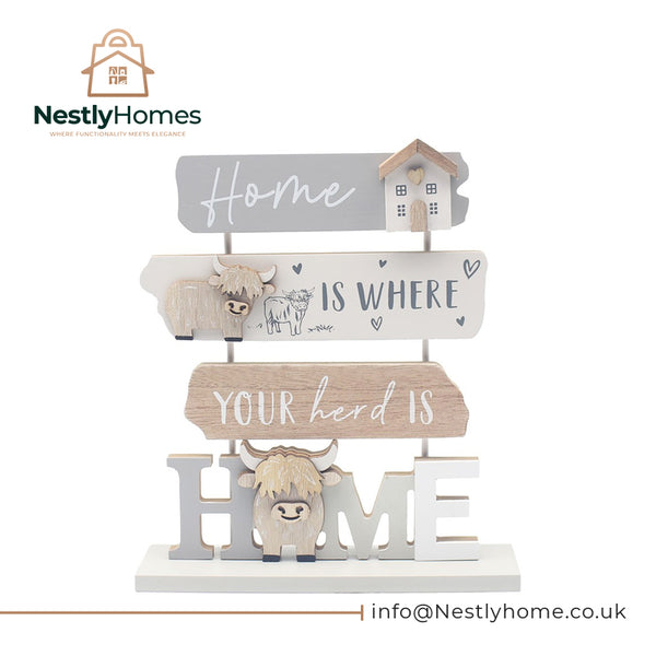 Highland Cow Plaque Home
