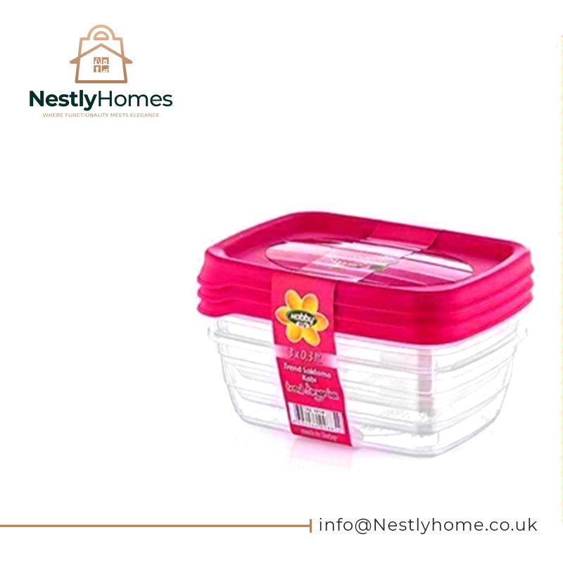 Hobby Trend Rect 3 Food Box Asst 0.3