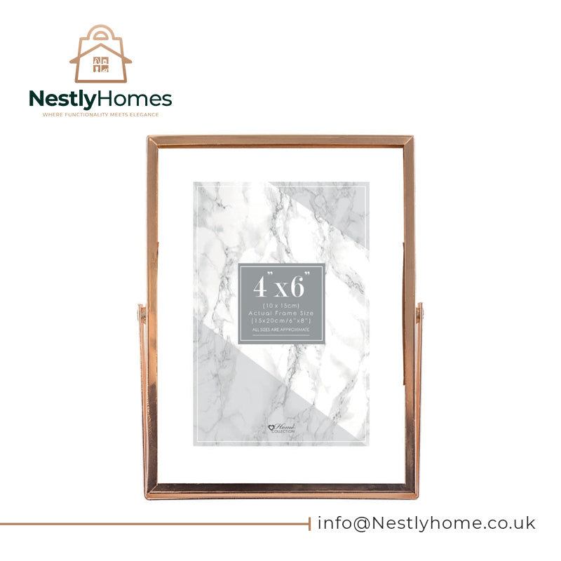 Home Collection Frame Rose Gold Metal 6x4inch
