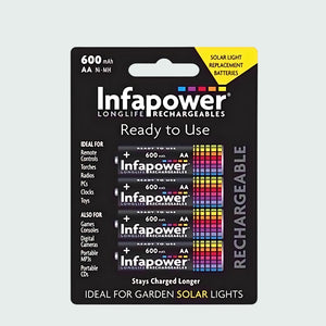 Infapower Batteries Rechargeable 600Mah 4 Aa