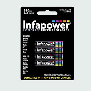 Infapower Rechargeable Aaa 650Mah