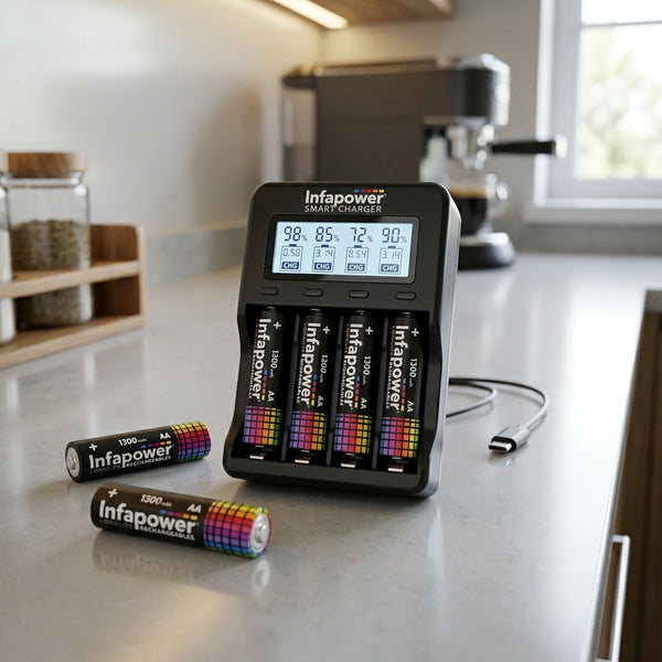 Infapower Batteries Rechargeable Aa 1300 4Pk