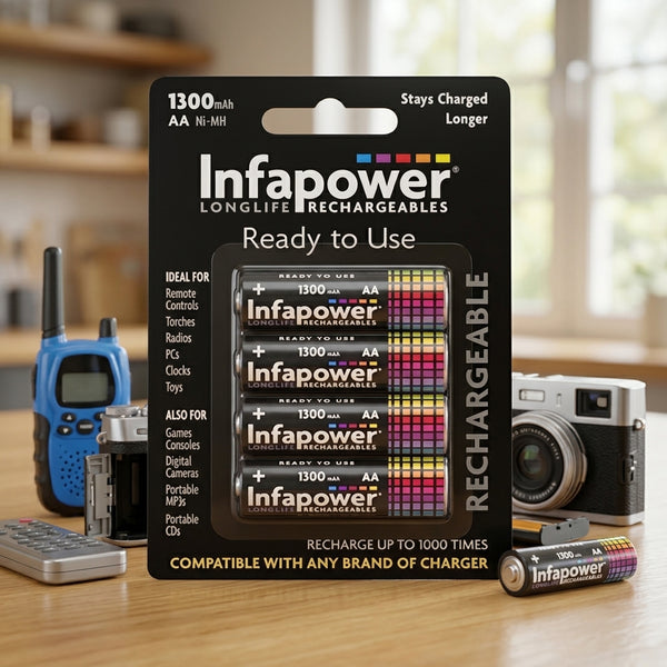 Infapower Batteries Rechargeable Aa 1300 4Pk