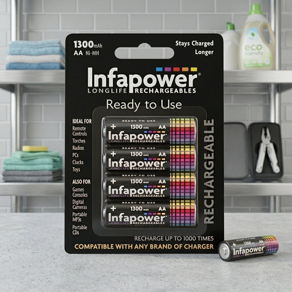 Infapower Batteries Rechargeable Aa 1300 4Pk