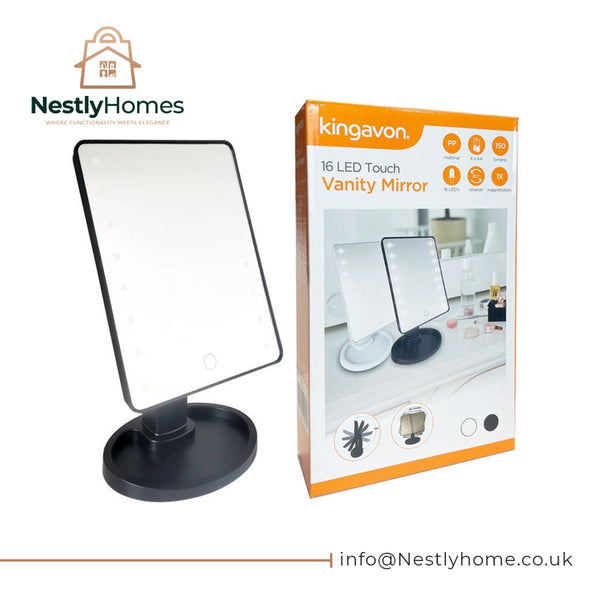 Kingavon Mirror Vanity 16 Led Mirror Black