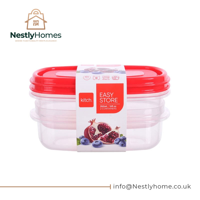 Kitch Easy Store Rectangular Containers 350ml 2pce
