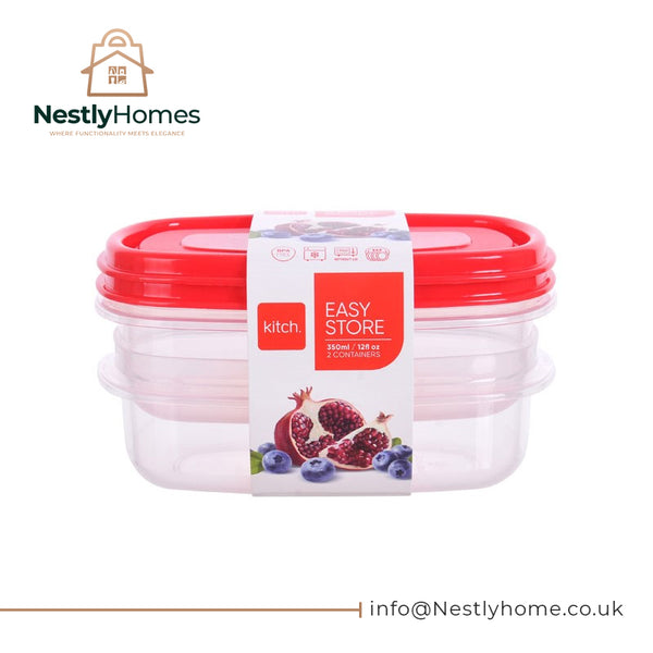 Kitch Easy Store Rectangular Containers 350ml 2pce