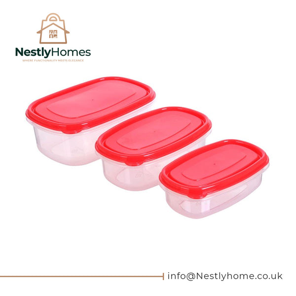 Kitch Easy Store Square Containers 2.2l 1.2l & 75oml Set of 3