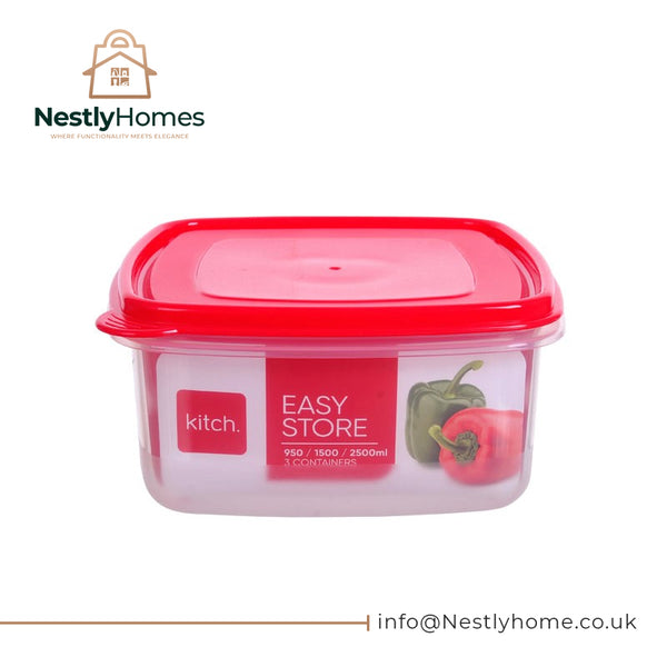 Kitch Easy Store Square Containers Set of 3