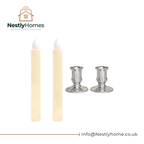 Led Acrylic Candel W/holder Pk12