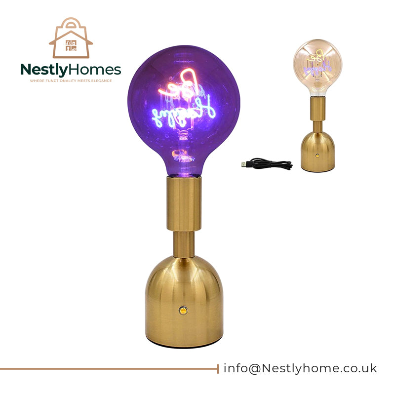 Led Lamp Text Be Happy