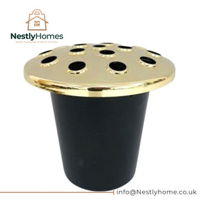 Memorial Pot Black with Champagne Lid