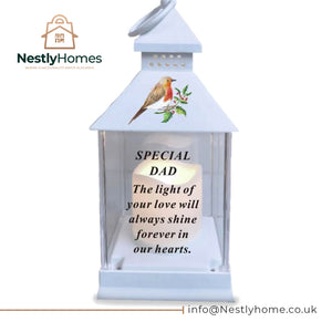 Memorial Waterproof Graveside Lantern with Robin Dad