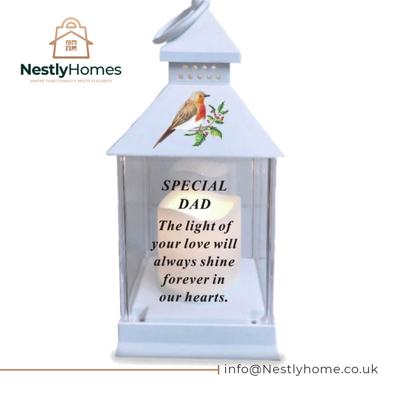 Memorial Waterproof Graveside Lantern with Robin Dad