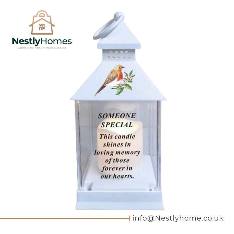 Memorial Waterproof Graveside Lantern with Robin Someone Special