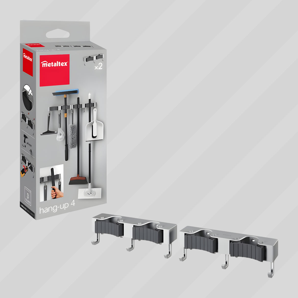 Metaltex Broom & Mop Wall Mounted Holder