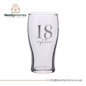 Milestones Beer Glass 18th Birthday