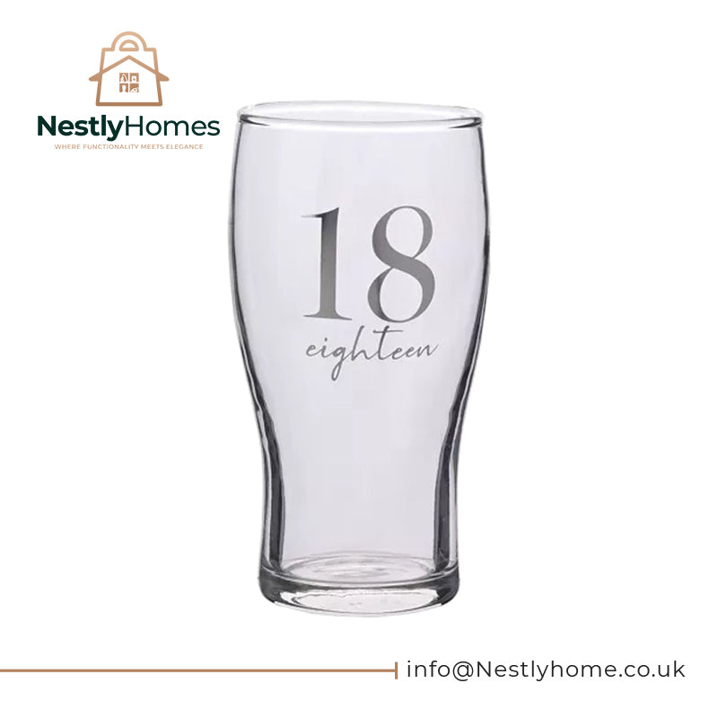 Milestones Beer Glass 18th Birthday