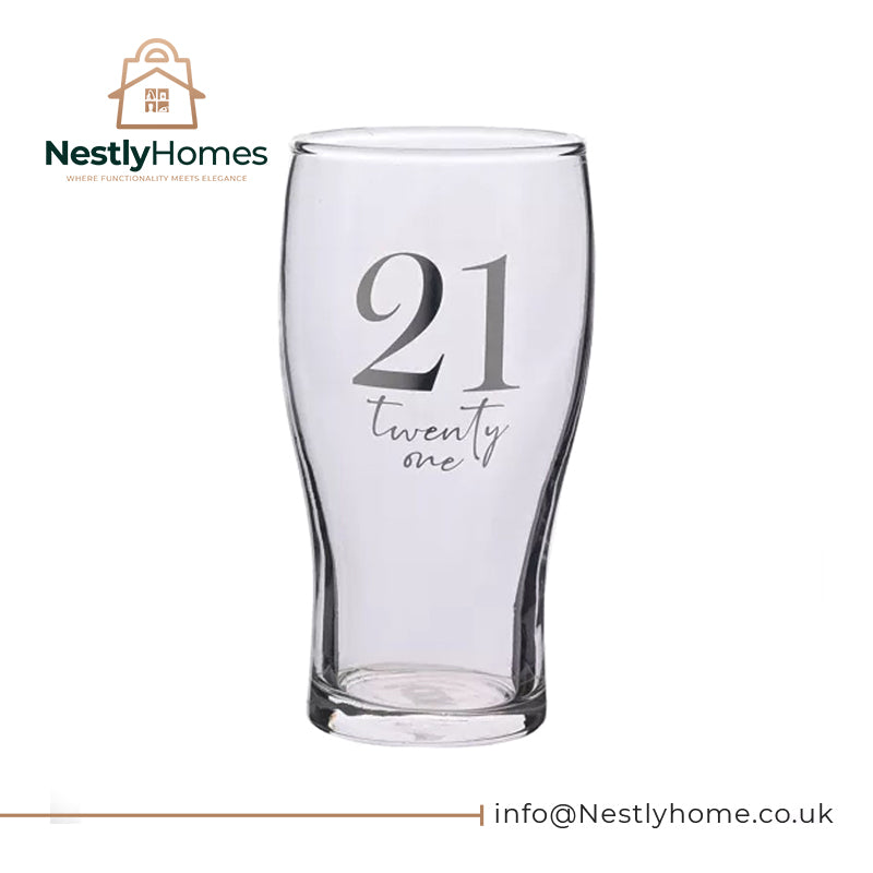 Milestones Beer Glass 21st Birthday