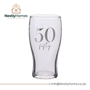 Milestones Beer Glass 50th Birthday