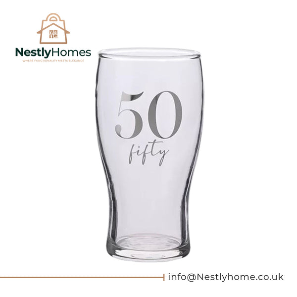 Milestones Beer Glass 50th Birthday