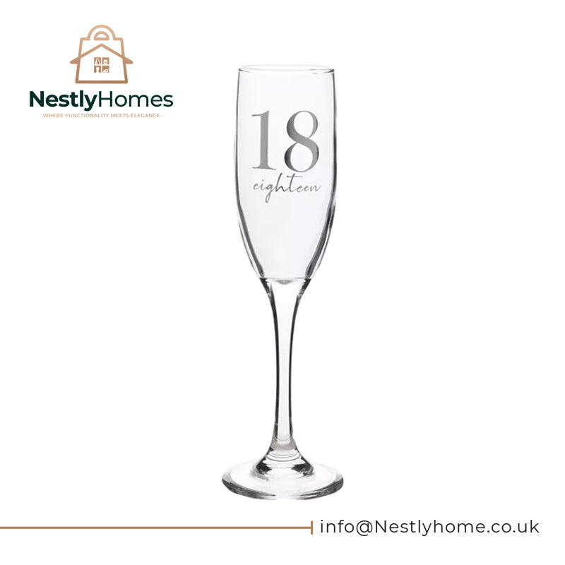 Milestones Champagne Flute 18th Birthday
