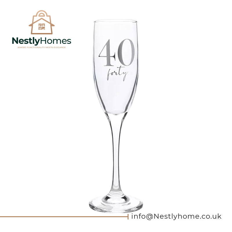 Milestones Champagne Flute 40th Birthday