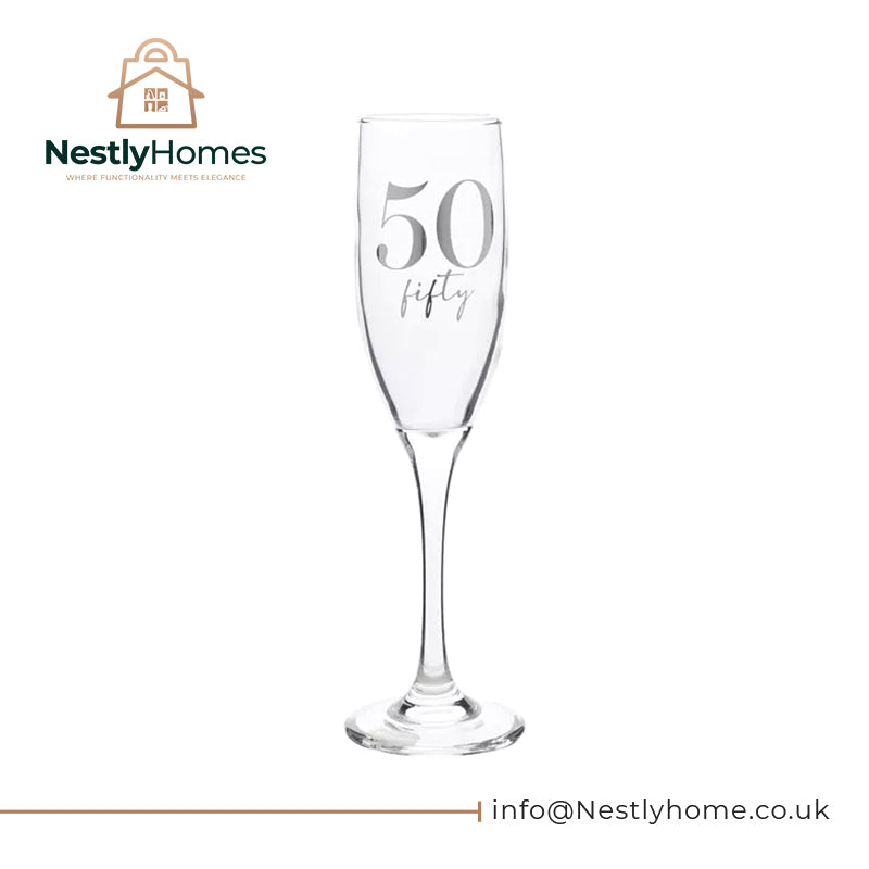 Milestones Champagne Flute 50th Birthday