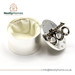Milestones Silverplated Trinket Box with Crystal 18