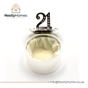 Milestones Silverplated Trinket Box with Crystal 21