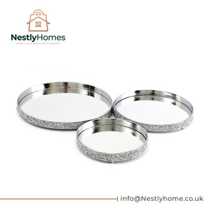 Mirrored Trays Sparkle Set 3
