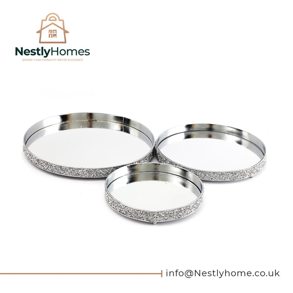 Mirrored Trays Sparkle Set 3