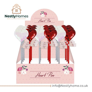 Mothers Day Sequin Heart Pens Assorted