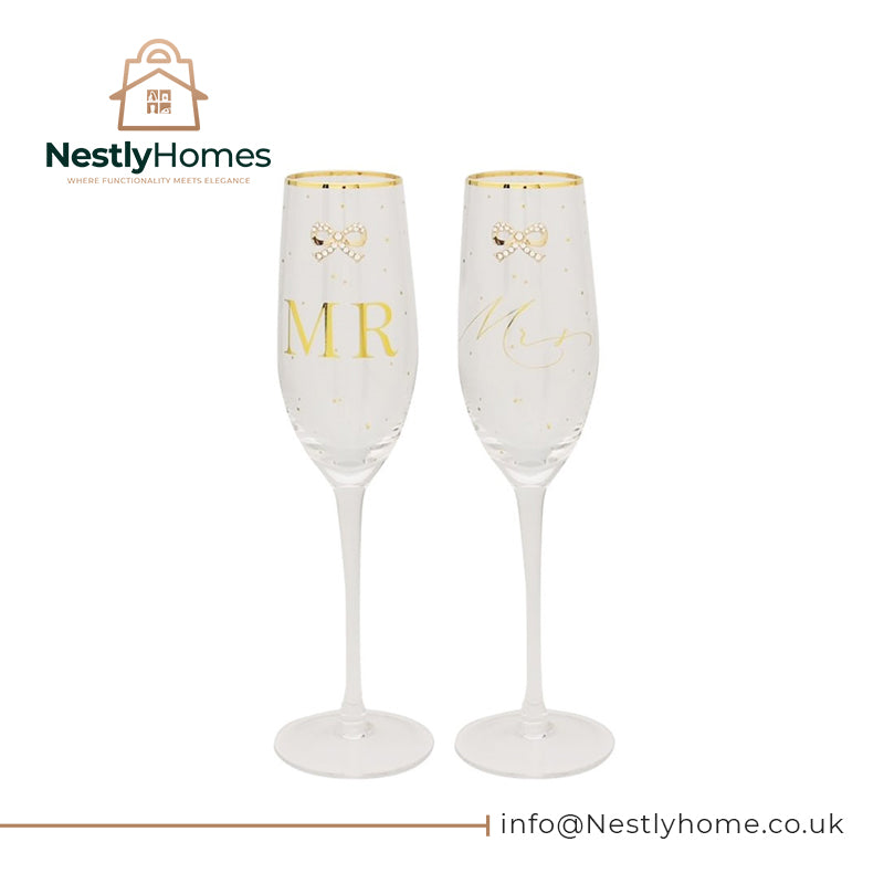 Mr &amp; Mrs Flutes 2pce Set
