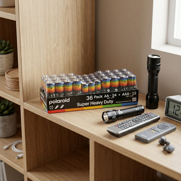 Polaroid Super Heavy Duty Batteries 36 Pack - Mega Pack